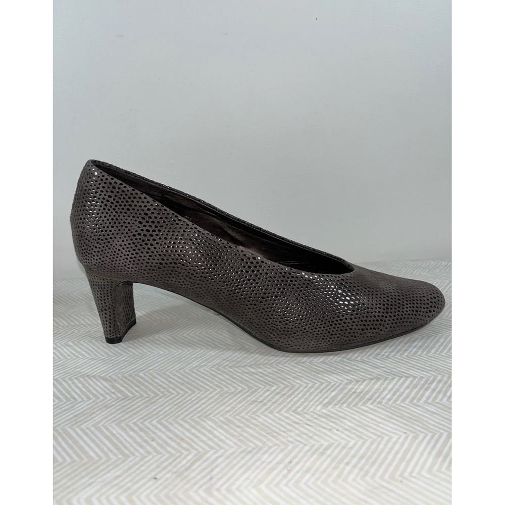 VANELi Womens 8M Dayle Shoes Almond Toe Brown Sparkle Pump Heels Preppy Elegant